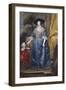 Queen Henrietta Maria with Sir Jeffrey Hudson, 1633-Sir Anthony Van Dyck-Framed Giclee Print