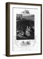 Queen Henrietta, Sheltering by a Bank from the Parliamentarians, C19th Century-J Rogers-Framed Giclee Print