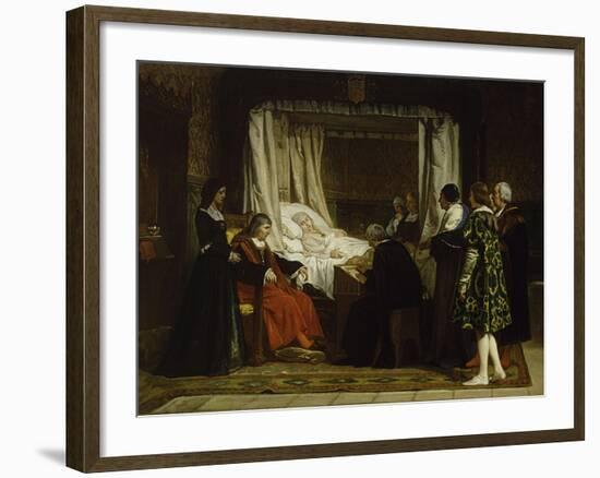 Queen Isabel La Católica Dictating Her Last Will and Testament, 1864-Eduardo Rosales-Framed Giclee Print