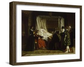 Queen Isabel La Católica Dictating Her Last Will and Testament, 1864-Eduardo Rosales-Framed Giclee Print
