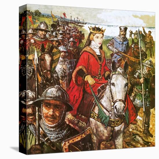 Queen Isabella Invading England-Clive Uptton-Stretched Canvas
