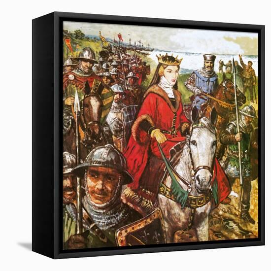 Queen Isabella Invading England-Clive Uptton-Framed Stretched Canvas