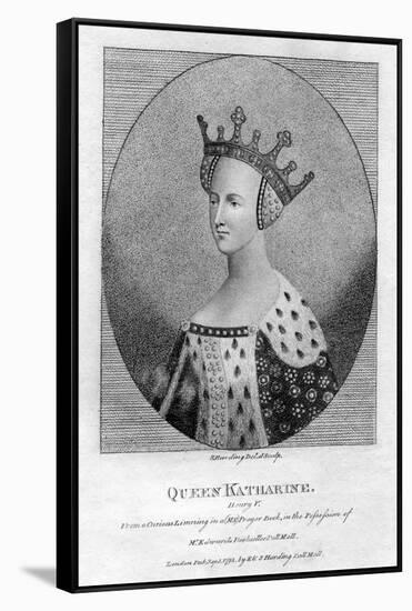 Queen Katharine, (Catherine of Valoi), Queen Consort of England of Henry V-S Harding-Framed Stretched Canvas
