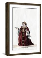 Queen Katharine, Costume Design for Shakespeare's Play, Henry VIII, 19th Century-null-Framed Giclee Print