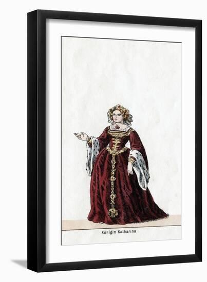 Queen Katharine, Costume Design for Shakespeare's Play, Henry VIII, 19th Century-null-Framed Giclee Print