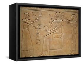 Queen Kawit at Her Toilet, from the Sarcophagus of Queen Kawit, Found at Deir El-Bahri-null-Framed Stretched Canvas