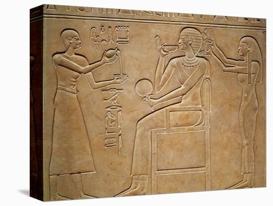 Queen Kawit at Her Toilet, from the Sarcophagus of Queen Kawit, Found at Deir El-Bahri-null-Stretched Canvas