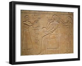 Queen Kawit at Her Toilet, from the Sarcophagus of Queen Kawit, Found at Deir El-Bahri-null-Framed Giclee Print