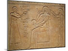 Queen Kawit at Her Toilet, from the Sarcophagus of Queen Kawit, Found at Deir El-Bahri-null-Mounted Giclee Print