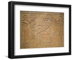 Queen Kawit at Her Toilet, from the Sarcophagus of Queen Kawit, Found at Deir El-Bahri-null-Framed Giclee Print