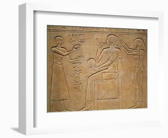 Queen Kawit at Her Toilet, from the Sarcophagus of Queen Kawit, Found at Deir El-Bahri-null-Framed Giclee Print