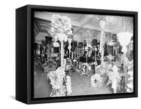 Queen Liliuokalani's coffin in the throne room at Iolani Palace, Honolulu, 1917-null-Framed Stretched Canvas