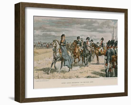 Queen Louisa Reviewing the Prussian Army-Felicien Baron De Myrbach-rheinfeld-Framed Giclee Print