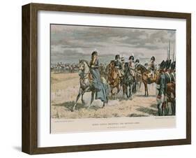 Queen Louisa Reviewing the Prussian Army-Felicien Baron De Myrbach-rheinfeld-Framed Giclee Print