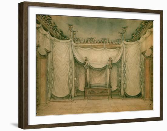 Queen Louise's Bedroom, Schloss Charlottenburg, First Design, 1809-10-Karl Friedrich Schinkel-Framed Giclee Print