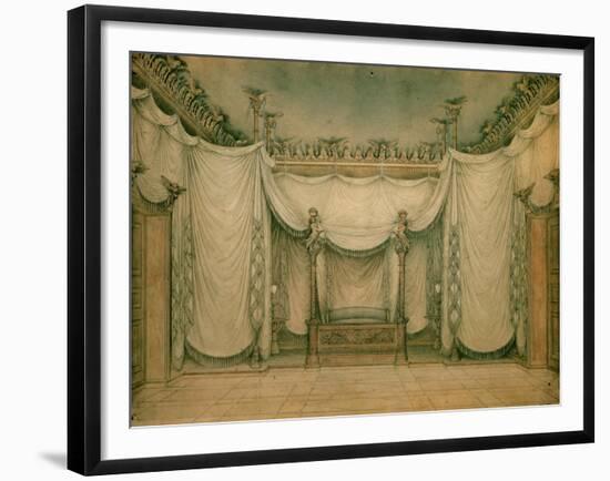 Queen Louise's Bedroom, Schloss Charlottenburg, First Design, 1809-10-Karl Friedrich Schinkel-Framed Giclee Print