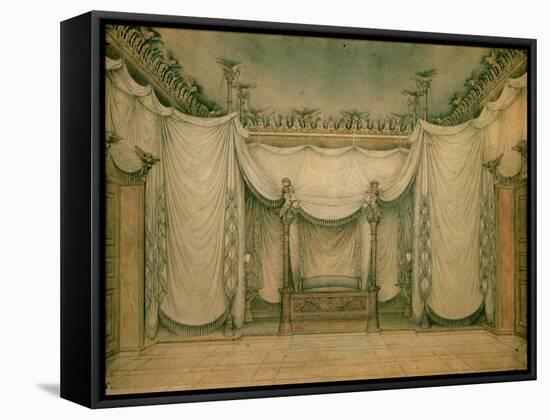 Queen Louise's Bedroom, Schloss Charlottenburg, First Design, 1809-10-Karl Friedrich Schinkel-Framed Stretched Canvas