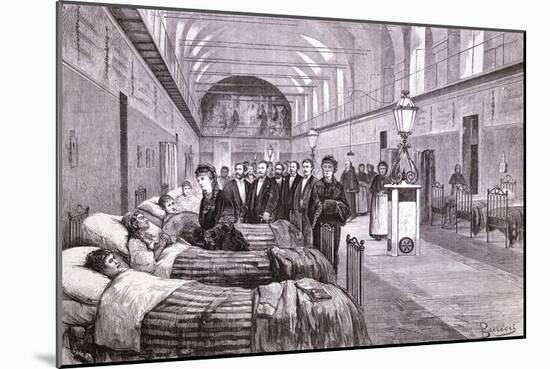 Queen Margherita of Savoy in Rome Visiting the Hospital of St John Lateran-null-Mounted Giclee Print