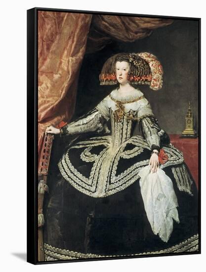 Queen Mariana of Austria-Diego Velazquez-Framed Stretched Canvas