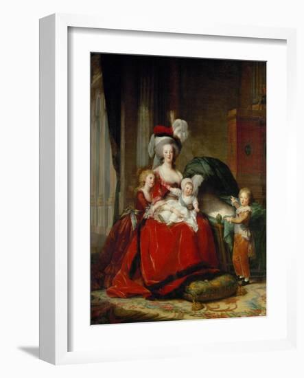 Queen Marie-Antoinette and Her Children, 1787-Elisabeth Louise Vigee-LeBrun-Framed Giclee Print