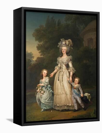 Queen Marie Antoinette of France and Two of Her Children Walking in the Park of Trianon, 1785-Adolf Ulrik Wertmüller-Framed Stretched Canvas