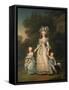 Queen Marie Antoinette of France and Two of Her Children Walking in the Park of Trianon, 1785-Adolf Ulrik Wertmüller-Framed Stretched Canvas