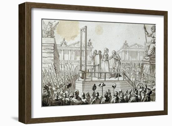 Queen Marie Antoinette to the Scaffold, 1793-null-Framed Giclee Print