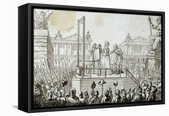 Queen Marie Antoinette to the Scaffold, 1793-null-Framed Stretched Canvas