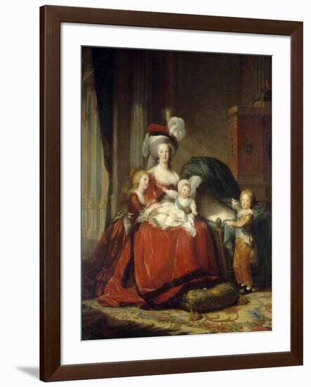 Queen Marie Antoinette with Her Children, 1787-Elisabeth Vigee Le Brun-Framed Art Print