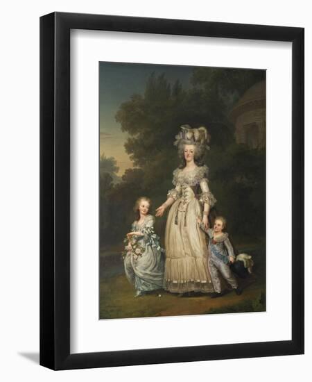 Queen Marie Antoinette with her Children in the Park of Trianon, 1785-Adolf Ulrich Wertmuller-Framed Giclee Print