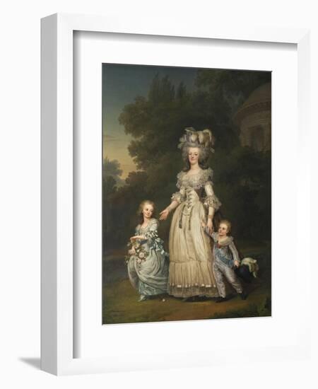 Queen Marie Antoinette with her Children in the Park of Trianon, 1785-Adolf Ulrich Wertmuller-Framed Giclee Print