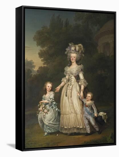 Queen Marie Antoinette with her Children in the Park of Trianon, 1785-Adolf Ulrich Wertmuller-Framed Stretched Canvas