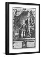 Queen Marie de Medicis and Louis XIII as a Child, Engraved by Nicolas de Mathoniere-Francois Quesnel-Framed Giclee Print