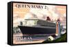 Queen Mary 2 - Halifax, Nova Scotia-Lantern Press-Framed Stretched Canvas