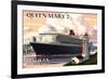 Queen Mary 2 - Halifax, Nova Scotia-Lantern Press-Framed Art Print