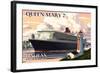 Queen Mary 2 - Halifax, Nova Scotia-Lantern Press-Framed Art Print