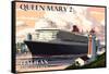 Queen Mary 2 - Halifax, Nova Scotia-Lantern Press-Framed Stretched Canvas