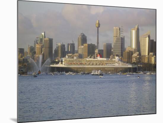 Queen Mary 2 on Maiden Voyage Arriving in Sydney Harbour, New South Wales, Australia-Mark Mawson-Mounted Photographic Print