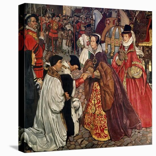 Queen Mary and Princess Elizabeth Entering London, 1553-John Byam Shaw-Stretched Canvas