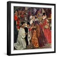 Queen Mary and Princess Elizabeth Entering London, 1553-John Byam Shaw-Framed Giclee Print