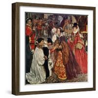 Queen Mary and Princess Elizabeth Entering London, 1553-John Byam Shaw-Framed Giclee Print