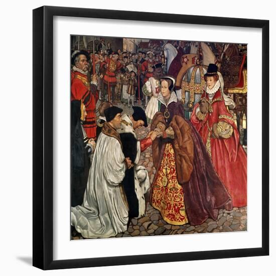 Queen Mary and Princess Elizabeth Entering London, 1553-John Byam Shaw-Framed Giclee Print