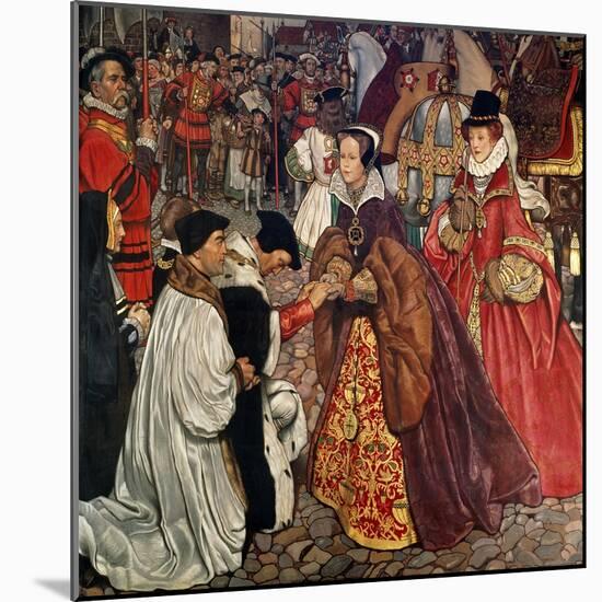 Queen Mary and Princess Elizabeth Entering London, 1553-John Byam Shaw-Mounted Giclee Print