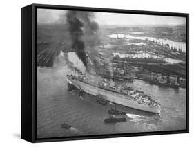 Queen Mary Docks in Southampton-null-Framed Stretched Canvas