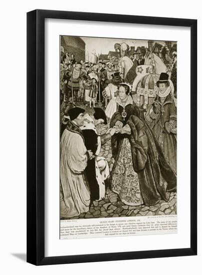 Queen Mary Entering London, 1553-John Byam Shaw-Framed Giclee Print