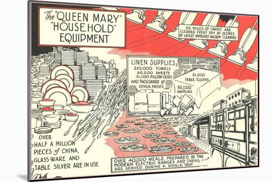 Queen Mary Household Equipment-null-Mounted Art Print