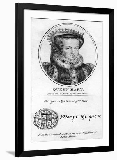 Queen Mary I of England-Antonis Mor-Framed Giclee Print