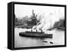 Queen Mary Leaves her New York Berth, c.1940-null-Framed Stretched Canvas