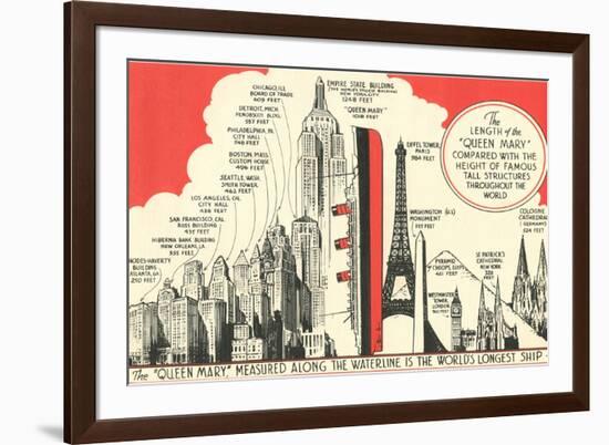 Queen Mary Length in Comparison-null-Framed Premium Giclee Print