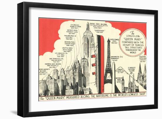 Queen Mary Length in Comparison-null-Framed Art Print